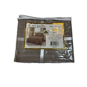Hotel Quality 100% Organic Percale Extra Deep Pockets Cotton King Sheet Taupe